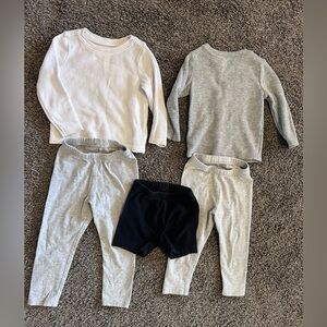 Kids Gray and Black Bottoms Set